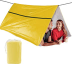 1-Pack Survival Life Tent - 1Person Mylar Shelter, Tube Tent with Paracord, All-Weather for Camping, Hiking, Survival Kits-Yellow