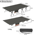Folding Camping Cot Camping Bed Aluminum Alloy Folding Ultra-Light Lightweight Outdoor Camping Tent Break 4/3pcs Rods(90 cm Balck B)
