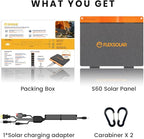 FlexSolar 60W Portable Solar Panels Chargers with PD3.0 USB-C,QC3.0 USB-A and DC Outputs Foldable IP67 Waterproof Power Emergency Camping for Small Power Station Generator,Phones, Power Banks, Tablets