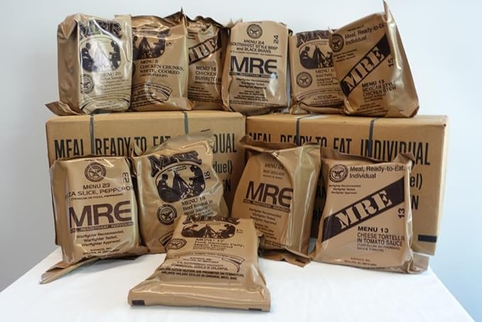 Food Dude 82nd Military MRE Surplus - 2025 Inspection - US MRE Meals Ready to Eat Military with Heater Packs - 4 Pack of Meals Bulk w/ 1250 Calories per - 4 Food Packs