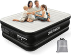 Air Mattress Queen with Built in Pump, Inflatable Blow Up Mattress 18" Raised, Multi-Layer Leakproof, Heavy-Duty Support 800 lbs, Air Bed Queen Size for Home Guests Camping, 3-Min Inflation