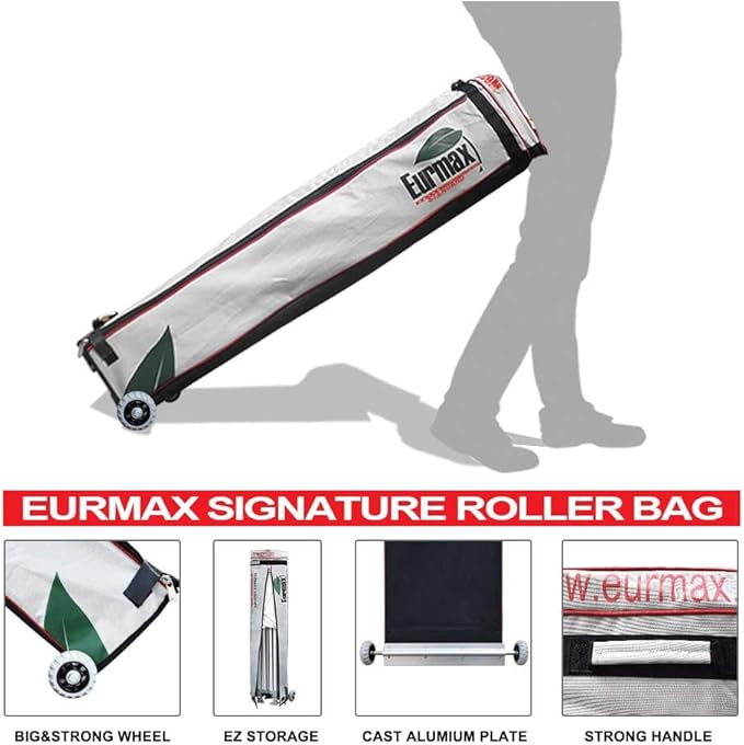 Eurmax USA 10'x20' Pop Up Canopy Tent Commercial Instant Canopies with Heavy Duty Roller Bag,Bonus 6 Sand Weights Bags (Purple)