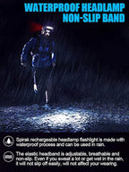 LED Headlamp Flashlight 4Packs, 1000lumens 230° Broadbeam Headlight, USB Rechargeable Head Lamp with Red Taillight, Lightweight Waterproof Headlamps for Camping Running Hiking, Hard Hat Headlamp