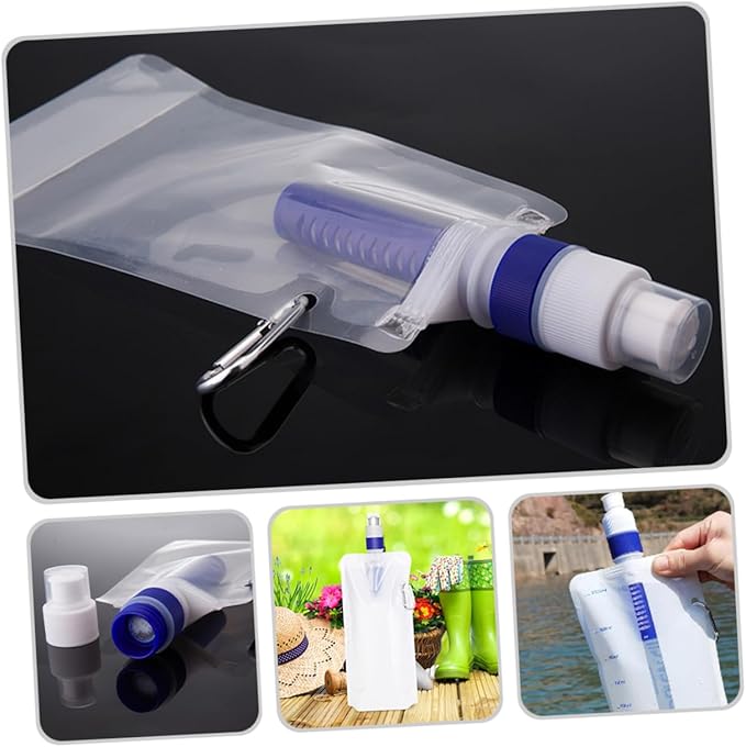 Folding Water Bag with Built Filter for Camping and Hiking Lightweight Portable Water Pouch for Outdoor Recreation and Daily Use Large Capacity Reusable Water Container