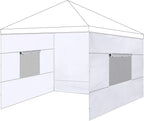 3 Pcs 10x10 Canopy Sidewalls with Roll-up Windows for 10x10 Pop Up Canopy Straight Leg Outdoor Instant Canopy Walls Waterproof & UV Protected for Outdoor Event Tents, 3 Sidewalls Only, White