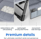 Camping Cot Portable Folding Bed for Adults 6 Position Adjustable Cot Recliner Chair with Pillow Heavy Duty Steel Frame Camping Office Nap Indoor Outdoor Use (Large(74in))