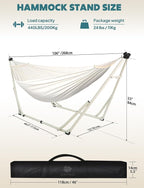 Anyoo 2 in 1 Hammock and Swinging Chair with Collapsible Steel Stand & Carrying Case,Portable & Adjustable,Easy Set Up for Outdoor,Indoor,Porch Swing,Patio,Garden,Camping Trip