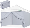 Instant Canopy Tent Sidewalls for 10x10 Pop Up Canopy 210D Waterproof,4 Piece Sidewalls, with Doors,White(4PCS Sidewalls Only, Canopy Tent NOT Included) (Durable Gray, 10 * 10ft 4Pcs)