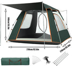 Camping Tent Ventilated Portable, Waterproof and Removable Canopy Tent with Porch, Easy Set Up Family Dome Tent for Camping, Backpacking and Hiking, Outdoors 4 Season