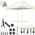 Hoteel 10x15 Pop Up Canopy Tent Heavy Duty Without Sidewalls, Waterproof Party Tent, Easy Set-up Commercial Instant Tents with Roller Bag & Sandbags, Hexagonal Leg (1-Year Warranty)