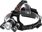 Head Lamps Led Rechargeable Super Bright, Waterproof Adjustable 90° Rotating Head Lights for Forehead, Portable Headlamps for Adults Rechargeable Battery-Powered for Hunting Hiking Camping Running
