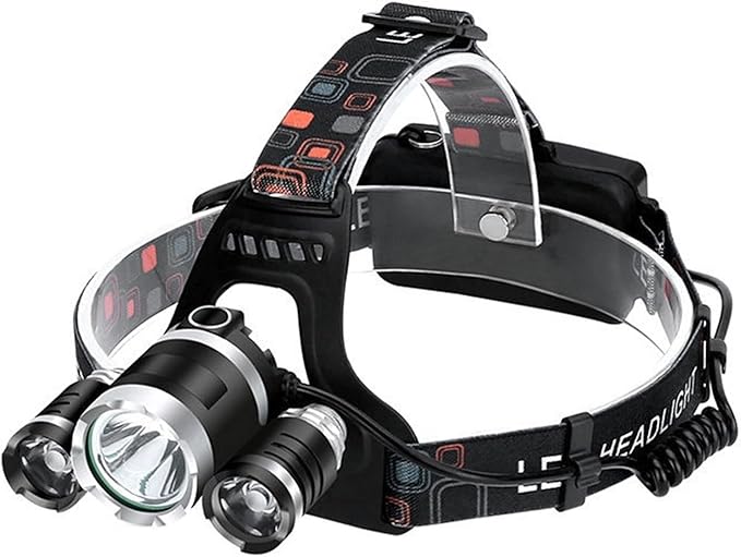 Head Lamps Led Rechargeable Super Bright, Waterproof Adjustable 90° Rotating Head Lights for Forehead, Portable Headlamps for Adults Rechargeable Battery-Powered for Hunting Hiking Camping Running
