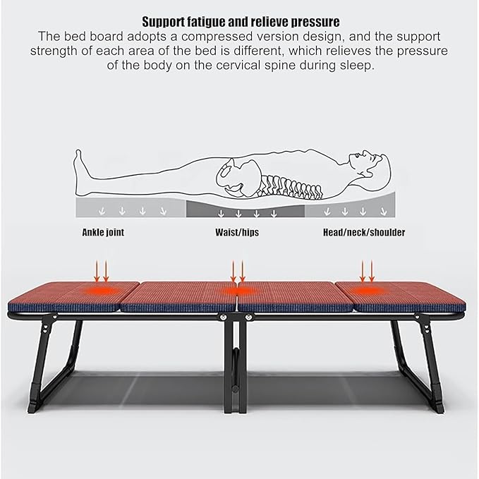Roller Skating Shoe Design Camping Cot, Portable Folding Bed for Travel/Room/Office/Home Nap, Folding Cot with Mat for Adults