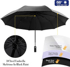 UPF 50+ Beach Umbrella with Adjustable Universal Clamp