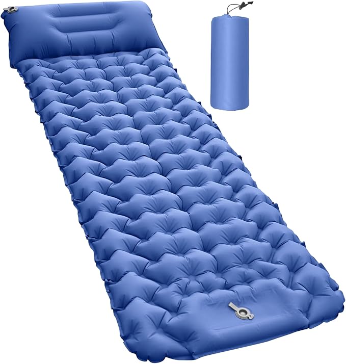 Inflatable Camping Mat | Compact Blow Up Portable Airbed Mattress | Lightweight Backpacking Sleep Mat - for Outdoor Travel Backpacking Hiking Tent Car Truck SUV Women Men