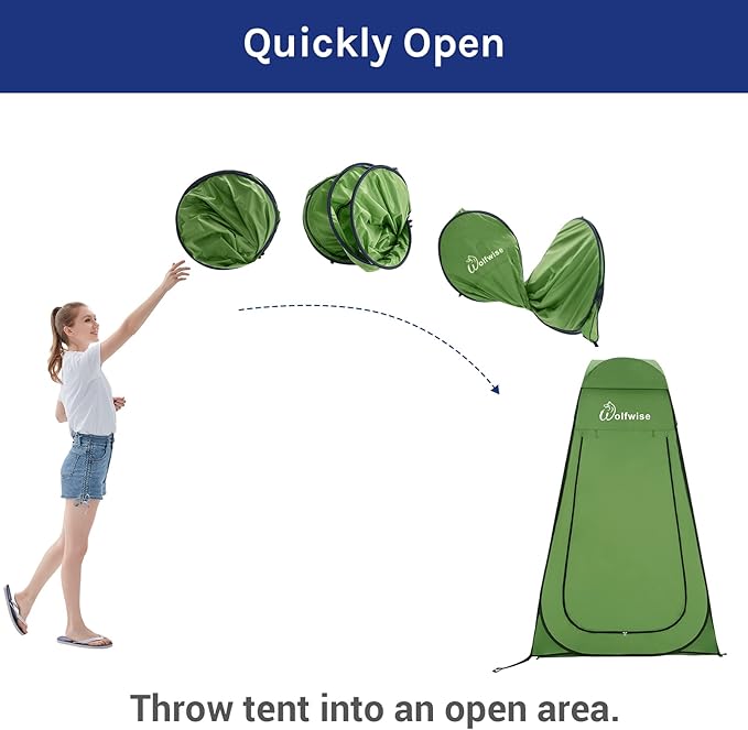 WolfWise Pop Up Changing Tent for Beach, Camping Portable Shower Tents, Outdoor Privacy Bathroom, Change Dressing Clothes Tent Pop Up Instant for Camp, Toilet, 6.2ft/6.6ft/6.9ft High