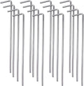 16 Pack Tent Stakes 6.5" Heavy Duty Metal Pegs for Outdoor Christmas Decorations Camping Canopy Gardening Yard Ground Garden Accessories