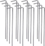 16 Pack Tent Stakes 6.5" Heavy Duty Metal Pegs for Outdoor Christmas Decorations Camping Canopy Gardening Yard Ground Garden Accessories