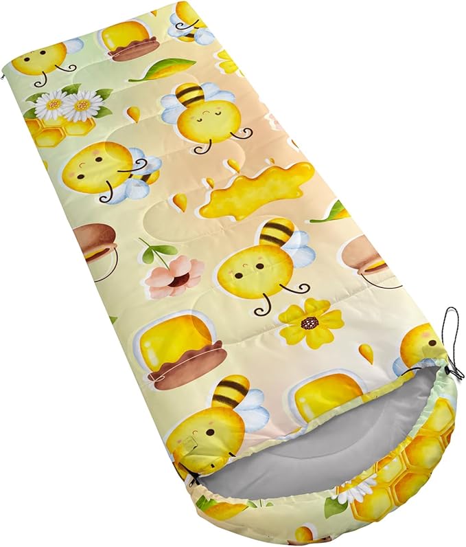 QOOMO Axolotl Cute Camping Sleeping Bags,3 Season Warm & Cool Weather,Lightweight,Waterproof Sleeping Bags for Adults & Kids,Traveling,and Outdoors