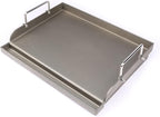 Utheer 17" x13" Nonstick Cast Iron Griddle for Gas Grill, Cooking Griddle Pan for Outdoor Gas Grill, Muti-Purpose Cooking Flat Top Plate for Weber, Nexgrill, Charbroil, Camp Chef, Kenmore