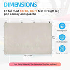 Joramoy Instant Canopy Sunwall 10×10 for Pop Up Canopy, Waterproof, UV Protection Canopy Sidewall, 1 Pack Straight Leg Canopy Side Panels Only（10×10, Beige)