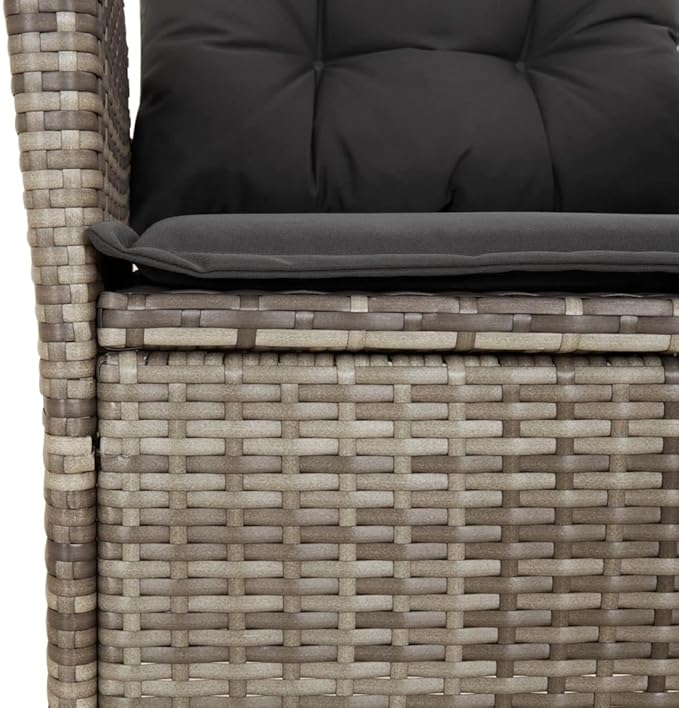 Reclining Patio Chair with Cushions Gray Poly Rattan Porch Chairs Camping Chairs Patio Chairs Living Room Chairs for Dining Patio Bedroom Outdoor