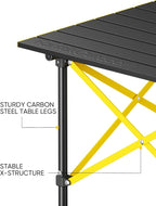FanttikOutdoor Zeta V11 Pro Camping Table, Portable & Lightweight Folding Roll Up Table with Carry Bag, Ideal for Camping, BBQ, Picnic, Party, Outdoor Dining, Medium