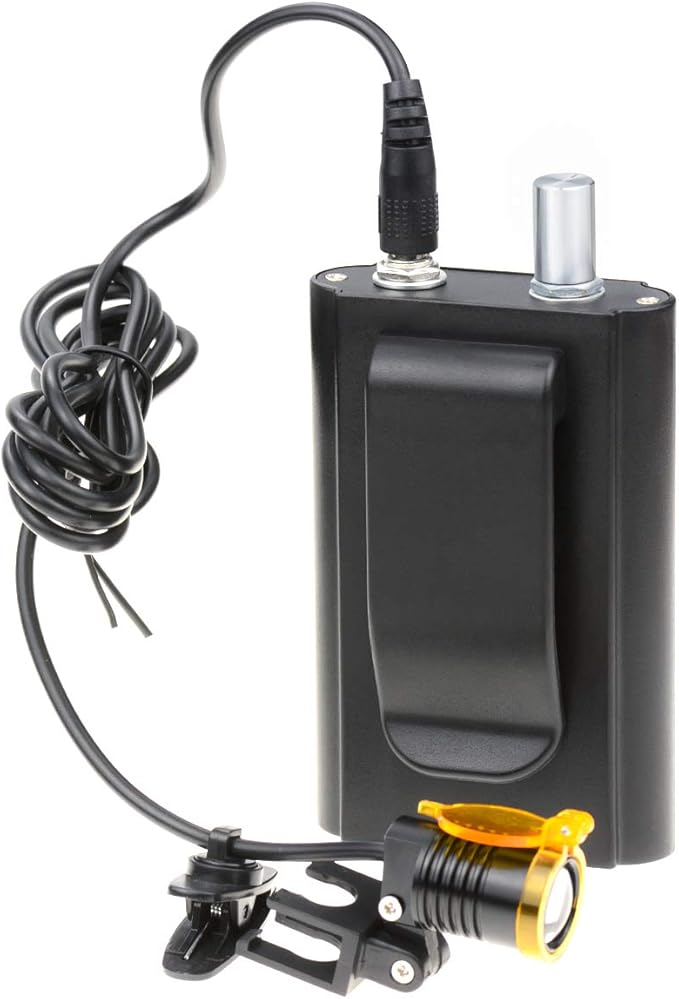 3W Portable Plastic Blet Clip Headlight,Headlamp for Binocular Loupe with Premium Bag (Black), RA-004WGS