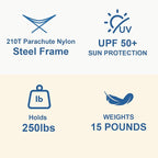 Portable Hammock with Stand, World's Best Mock ONE® Hammock, Compact Folding Framed Hammock with Adjustable Sunshade Canopy for Park, Backyard, Garden, Camping, Hiking, Mountaineering, Beaches- Blue