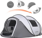 EchoSmile Instant Pop Up Camping Tent, 2/4/6 Person, Easy Setup Tent, Water Resistant Dome, Portable with Carry Bag