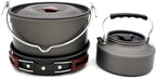 Camping Cookware 20PCS Kit Camping Tableware Set 4 Person Outdoor Cooking Supplies with Bowl Pans Fold Fork for Outdoor Hiking Picnic