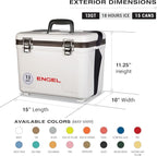 ENGEL 13qt Leak-Proof, Air Tight, Drybox Cooler and Small Hard Shell Lunchbox for Men and Women