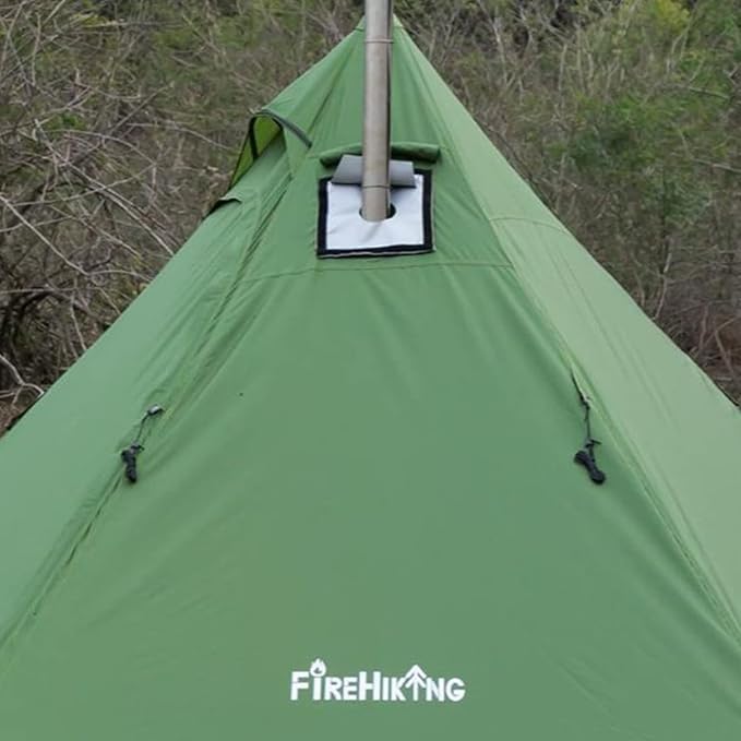 FireHiking Hot Tent Stove Jack 9" x 7.8" with Rain Flap Highly Flame-Retardant for Onetigris Hot Tent