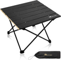 MOON LENCE Ultralight Folding Camping Table, Compact,Portable with Carry Bag, for Outdoor Cooking, Picnic, Camp, Boat, Travel (Black, Gold Side-S)
