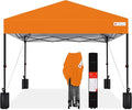 Best Choice Products 10x10ft Pop Up Canopy Tent, Outdoor Shade, 1 Person 1 Minute Set Up, Carry Case, 4 Weight Bags - Orange