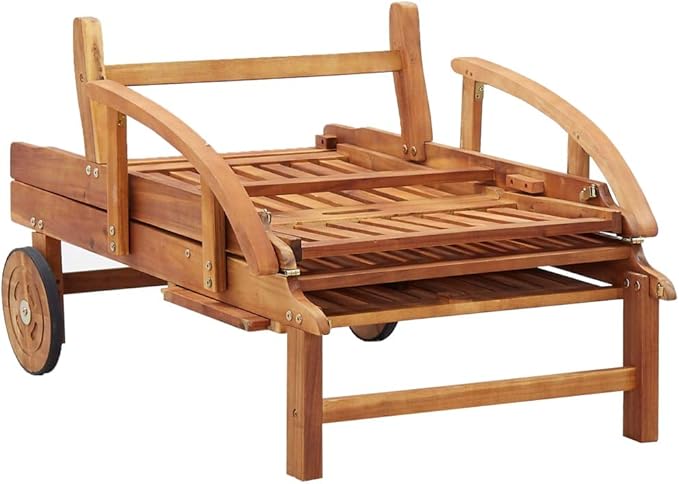 Camping Chairs Patio Furniture Outdoor Chairs Beach Chair Sun Lounger with Cushion Solid Acacia Wood for Sunbathing, Pool, Beach,Patio