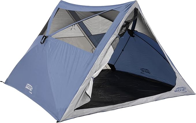 CLAM Quick-Set A-Frame Tent, 8 x 8 Ft Portable Outdoor Hiking Camping Shelter, Apex
