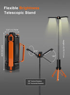 Rechargeable Telescopic Camping Light, 15000mAh Collapsible Lantern with 270° Rotation & Dimming, Portable Flashlight, Waterproof Tent Light for Outdoor Camping, Hiking, Barbecue, Fishing & Emergency