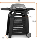 MASTER COOK Gas Grill with Side Tables - Portable Propane Gas Grill for Patio, Beach, Picnic, Outdoor Camping