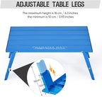 Old Bahama Bay Ultralight Aluminum Mini Table, 66lbs/30kg Weight Capacity, Foldable Small Beach Table with Retractable Legs, Suitable for Picnic Camping Outdoor Hiking