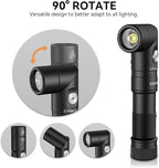 T5 1400 Lumens Rechargeable LED Flashlight, 90 Degree Adjustable Head, EDC Tactical Flashlight,Magnetic AA Pocket Work Light with Red Diffuser & Clip for Camping, Hiking, Emergency