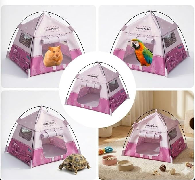 Mini Tent,Model Tent Decoration with Chair,1:12 Miniature Doll Camping Model Tents Movable Decorative Scene Accessories Photography Props Miniature Model Tent for Tiny Pets (pin k)