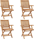 Folding Patio Chairs 4 pcs,Bistro Table and Chairs Outdoor,Pool Lounge Chairs,Tanning Chairs for Outside,Portable Camping Chair,for Porch, Patio, Lawn, Garden, Backyard, Deck, Solid Teak Wood