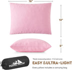 Small Shredded Memory Foam Pillow, Camping Pillow Travel Pillow - Compressible Medium Firm, Breathable Cover, Ideal Backpacking Hiking, Airplane and Car (Apricot Pink, S)
