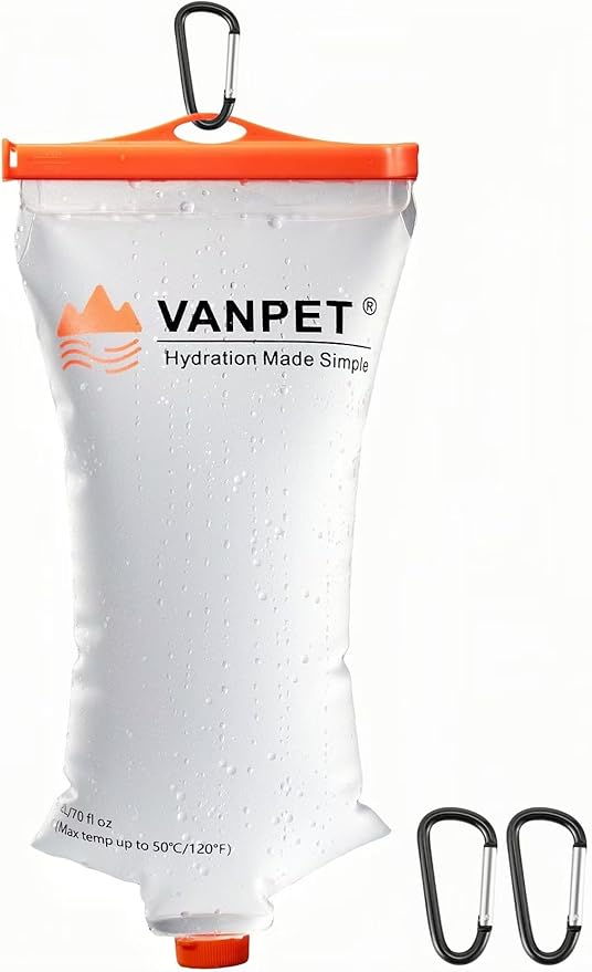 2L Water Bag Compatible with Sawyer Squeeze, Durable TPU Material, BPA & PVC Free, Collapsible Water Container for Camping, Hiking, Fishing or Traveling (1 Pc)