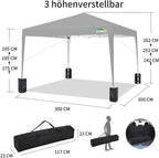 COBIZI 10x10 Pop Up Canopy Tent Without Sidewall, UPF 50+ Waterproof Outdoor Canopy, Instant Tent Portable Canopies Gazebo for Commercial Sun Shade Party Backyard with 4 Sandbags(Gray)