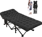 LILYPELLE Folding Camping Cot, Extra Wide Heavy Duty Sleeping Cots with Carry Bag, Double Layer Oxford Portable Travel Camp Cots for Home, Office Nap and Outdoor Beach