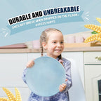 Teivio 32-Piece Kitchen Plastic Wheat Straw Dinnerware Sets, Service for 8, Dinner Plates, Dessert Plate, Cereal Bowls,Cups, Unbreakable Plastic Colorful Outdoor Camping Dishes, Irregular Oecan