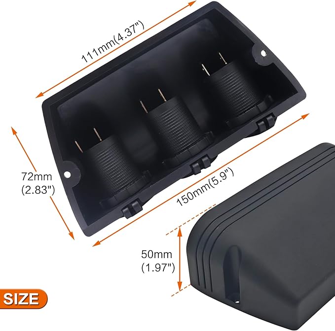 12-24 V Multifunctional 3 Hole Tent Type Car Modification Cigarette Lighter Splitter Power Sockets Female Power Outlet Adapter for Portable Auto Electronic Devices