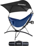 anymaka Fast Set-up in 3 Seconds Adjustable Portable Aluminum Alloy Hammock Stand for Outside with Chair Mode & Lounge Mode up to 105'' - 550 LBS Capacity - Compact & Portable & Stable on Any Terrain